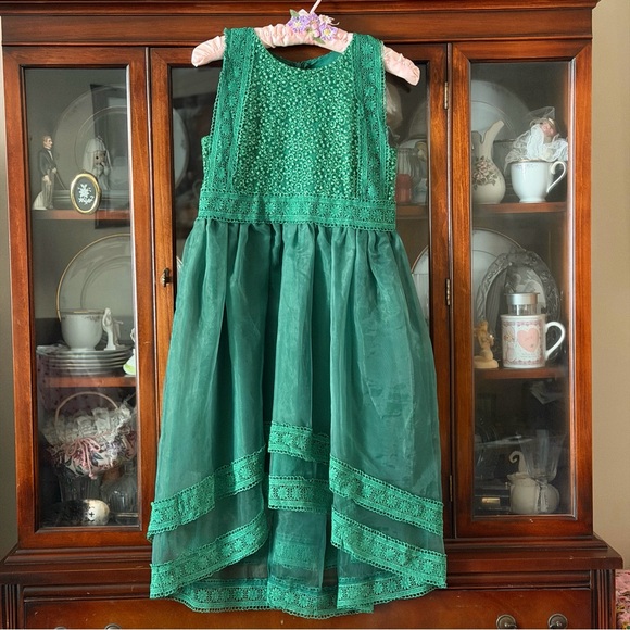 Trish Scully Other - Trish Scully Green Lace girls dress